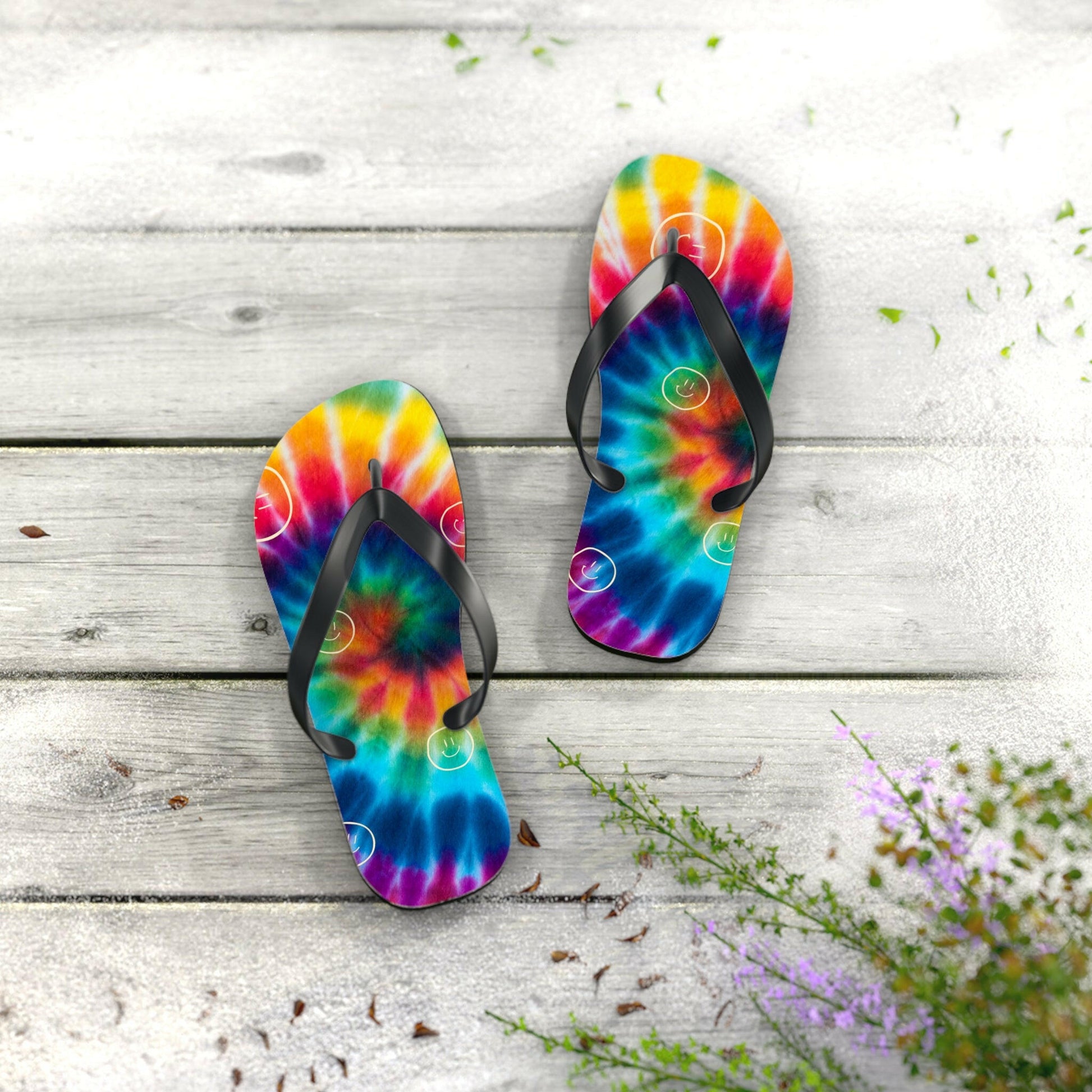tie dye flip flops