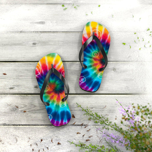 tie dye flip flops