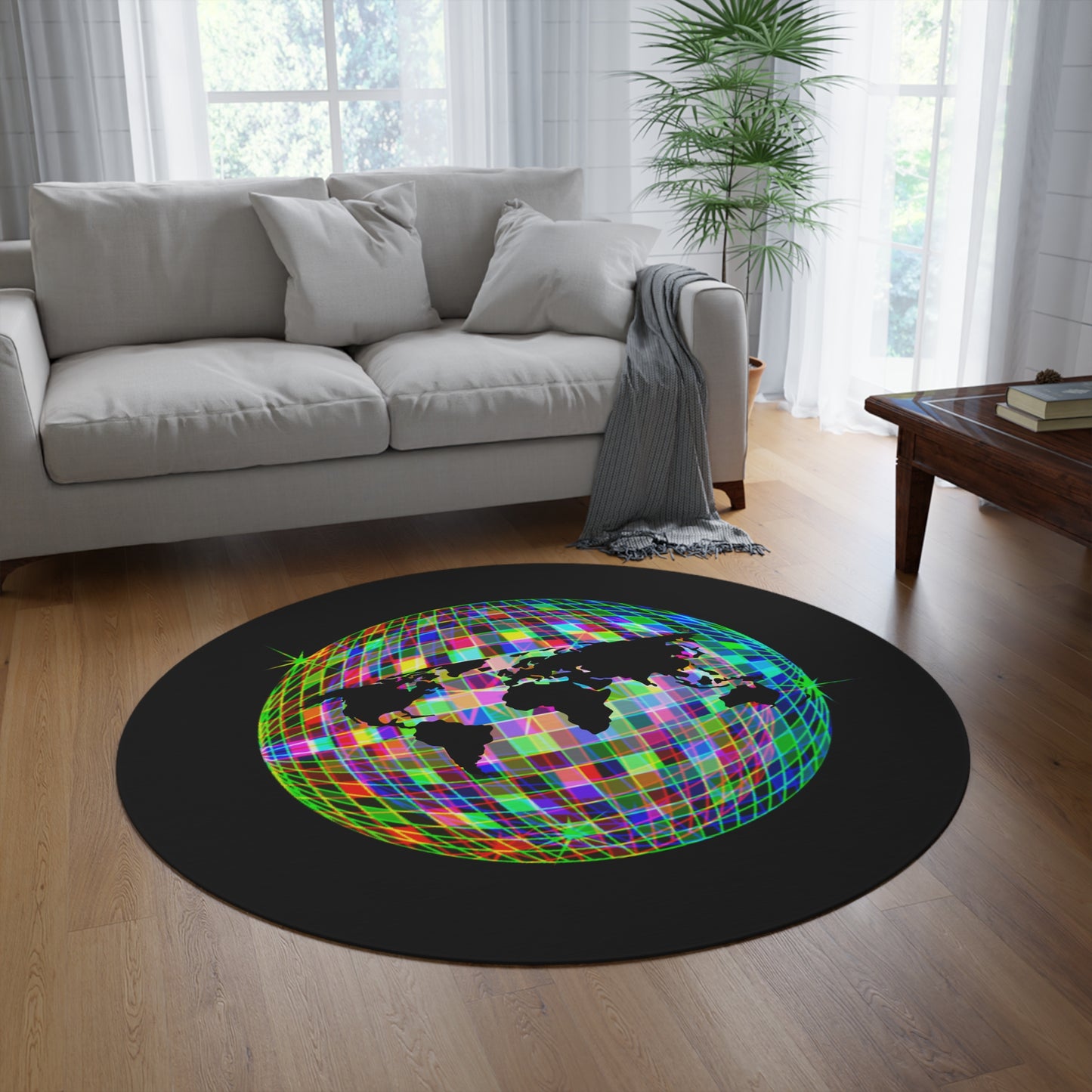Disco World Round Rug