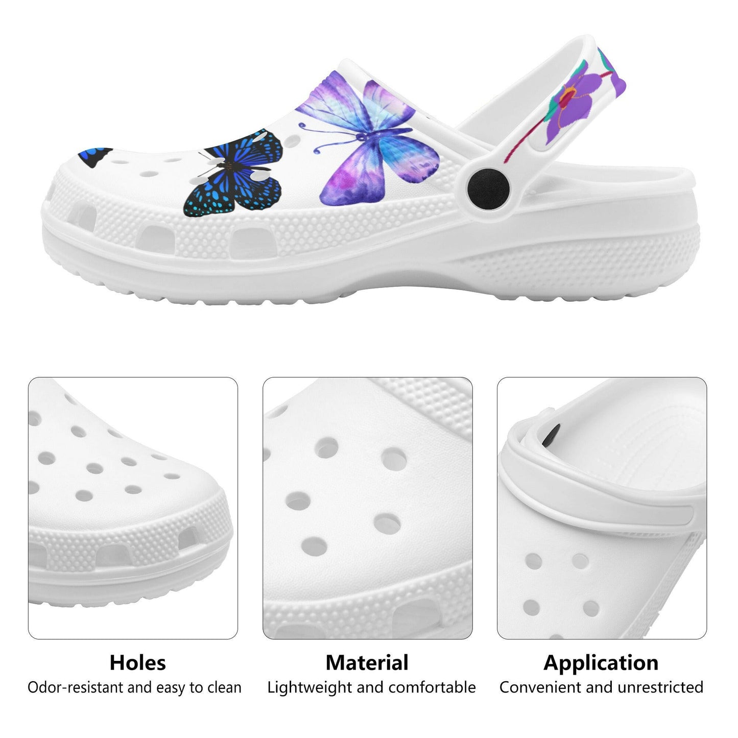Womens Butterfly Classic Clogs