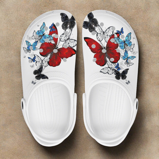 Womens "Crimson Wings" Classic Clogs