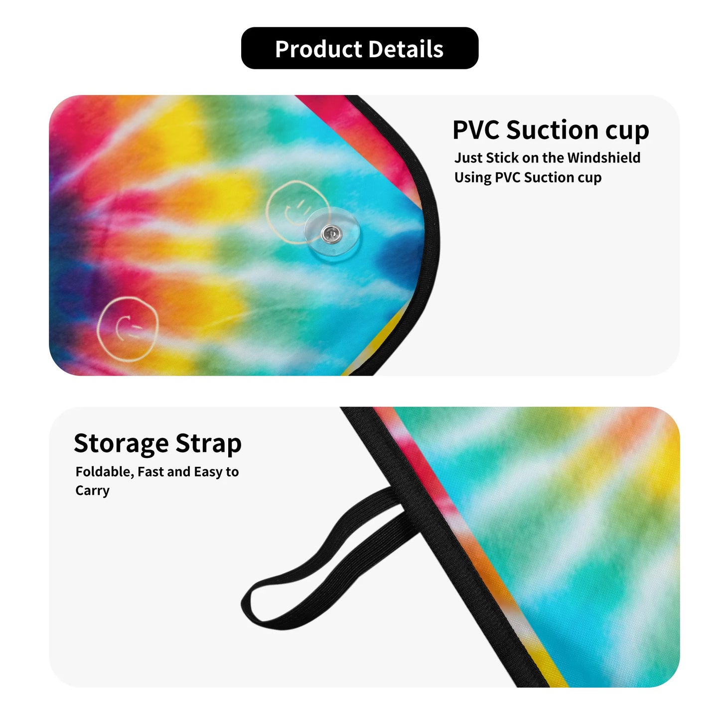 Tie-Dye & Vibes Car Sunshade