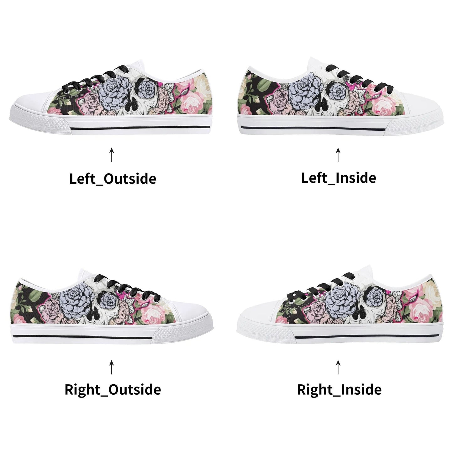 Womens Gothic Low Top Canvas Shoes