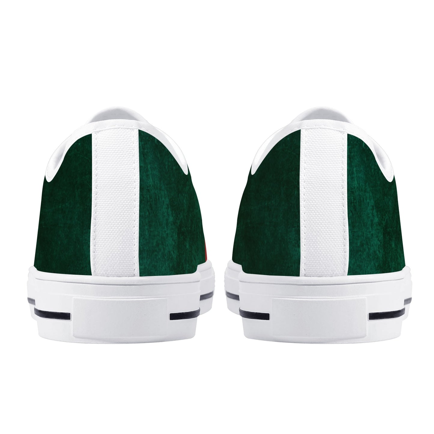 Womens Red-Green Groove Low Top Canvas Shoes