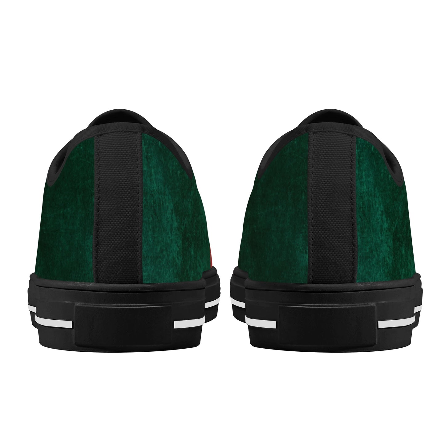 Womens Red-Green Groove Low Top Canvas Shoes