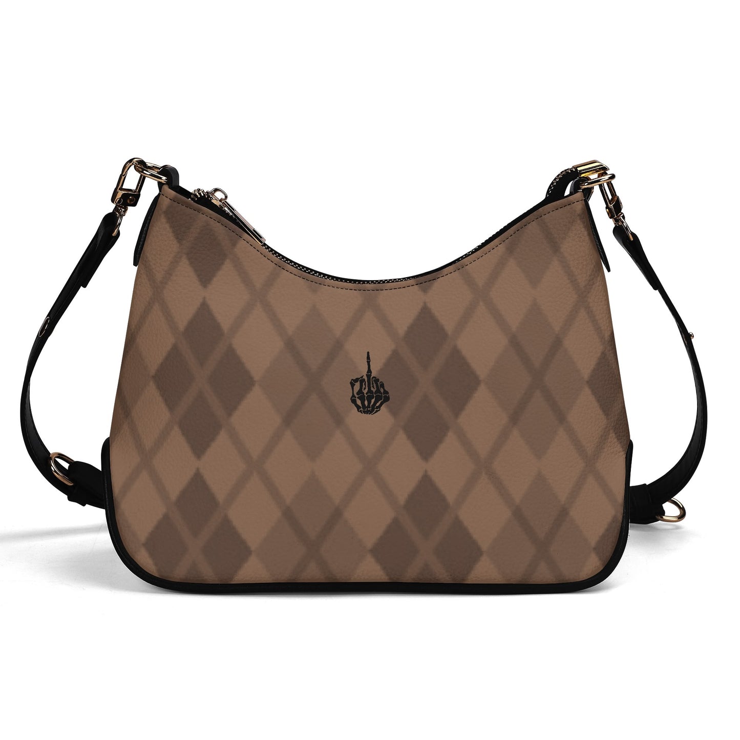 Argyle Attitude Leather Bag with Chain