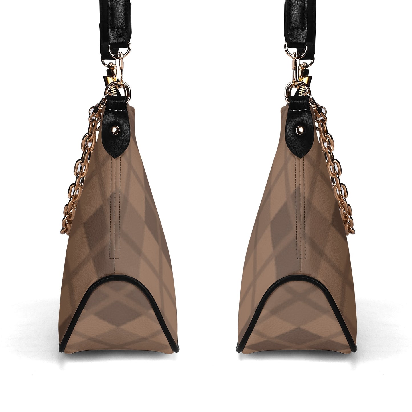 Argyle Attitude Leather Bag with Chain
