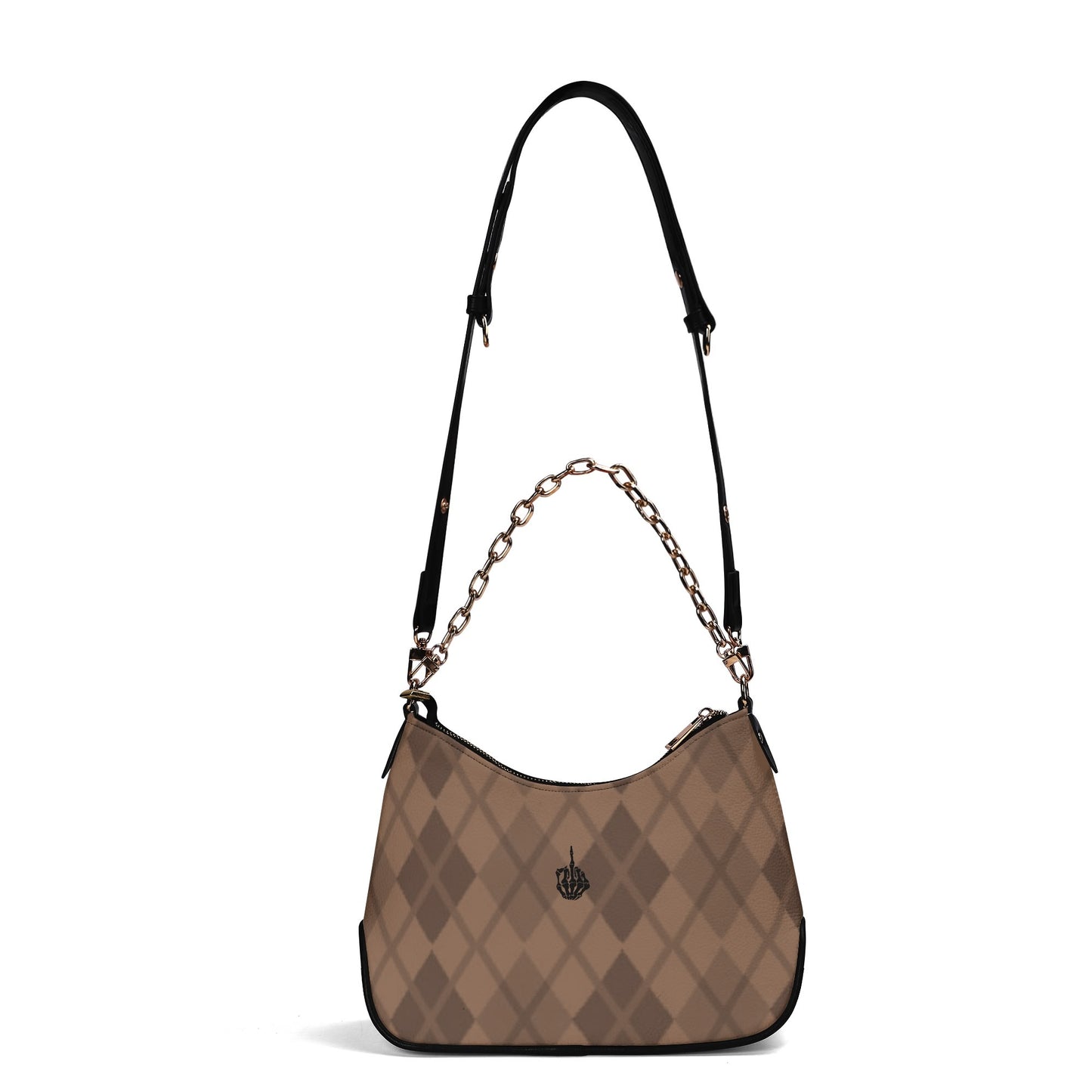 Argyle Attitude Leather Bag with Chain