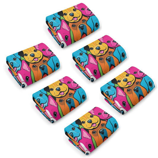 Puppies! 6 Pc Hand Towel Set