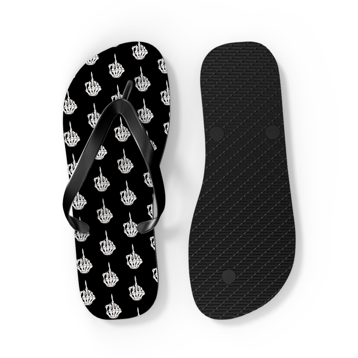 Rebellious Skeleton Flip Flops