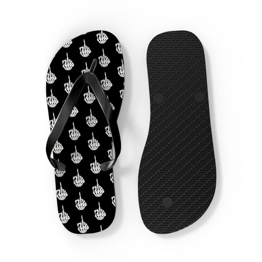 Rebellious Skeleton Flip Flops
