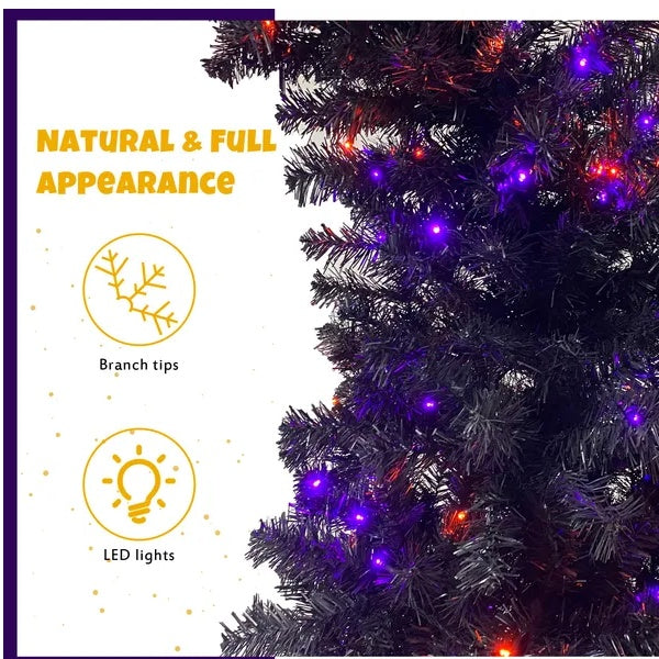 6FT Black Bent-Top Tree – Haunted Holiday LED Showstopper