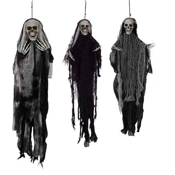 Grim Trio – Hanging Skeleton Ghosts for Halloween