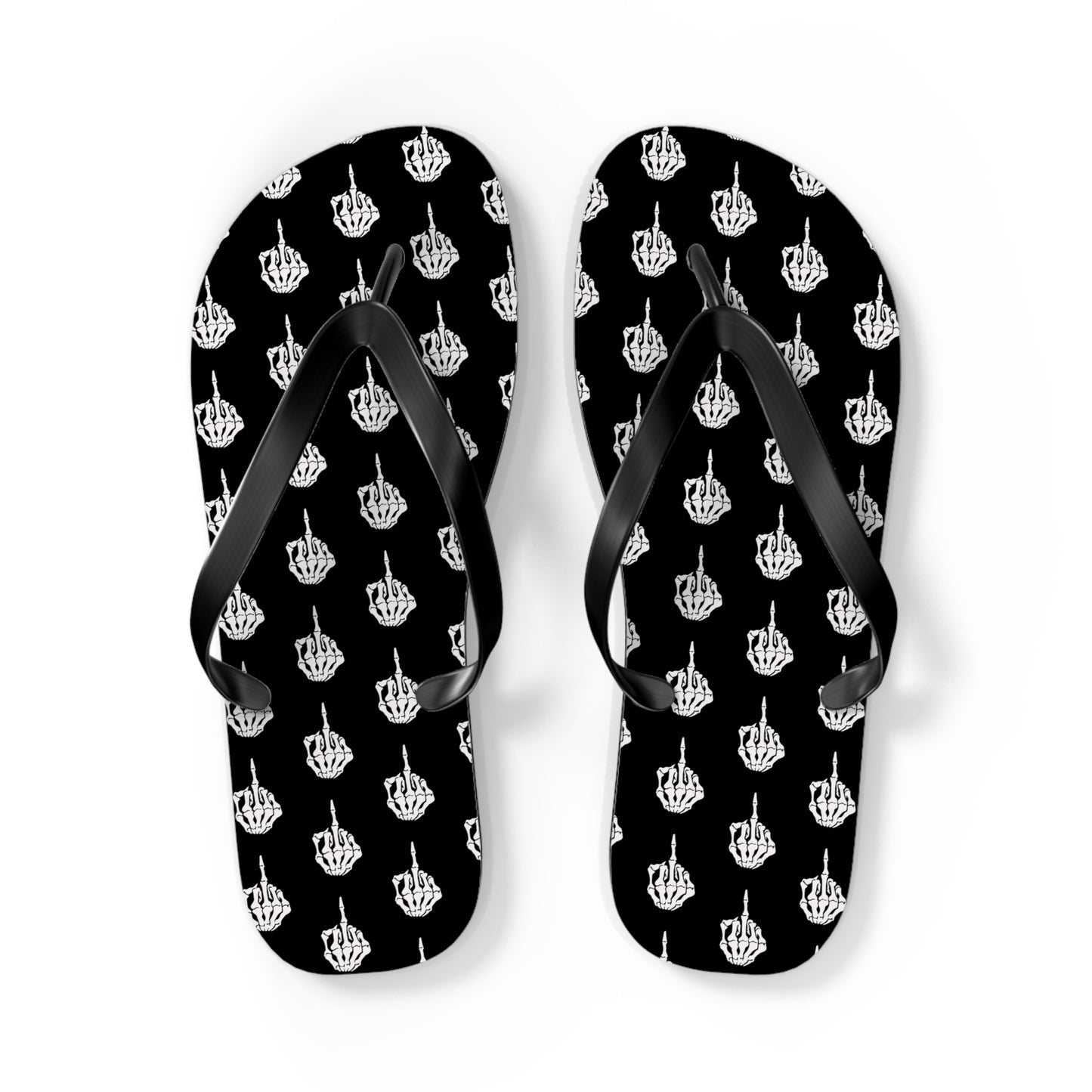 Rebellious Skeleton Flip Flops
