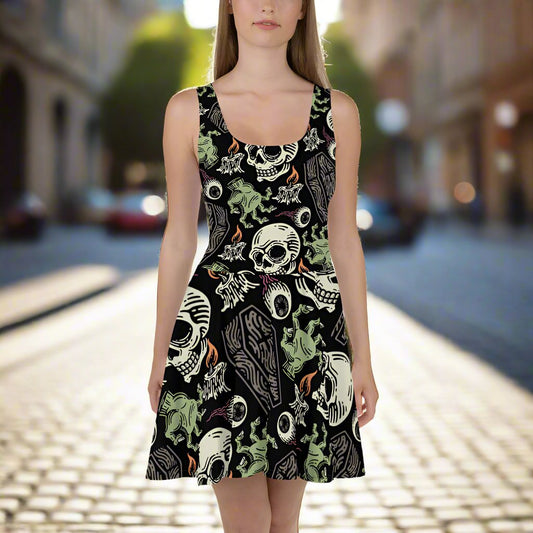 Nocturnal Necropolis Skater Dress
