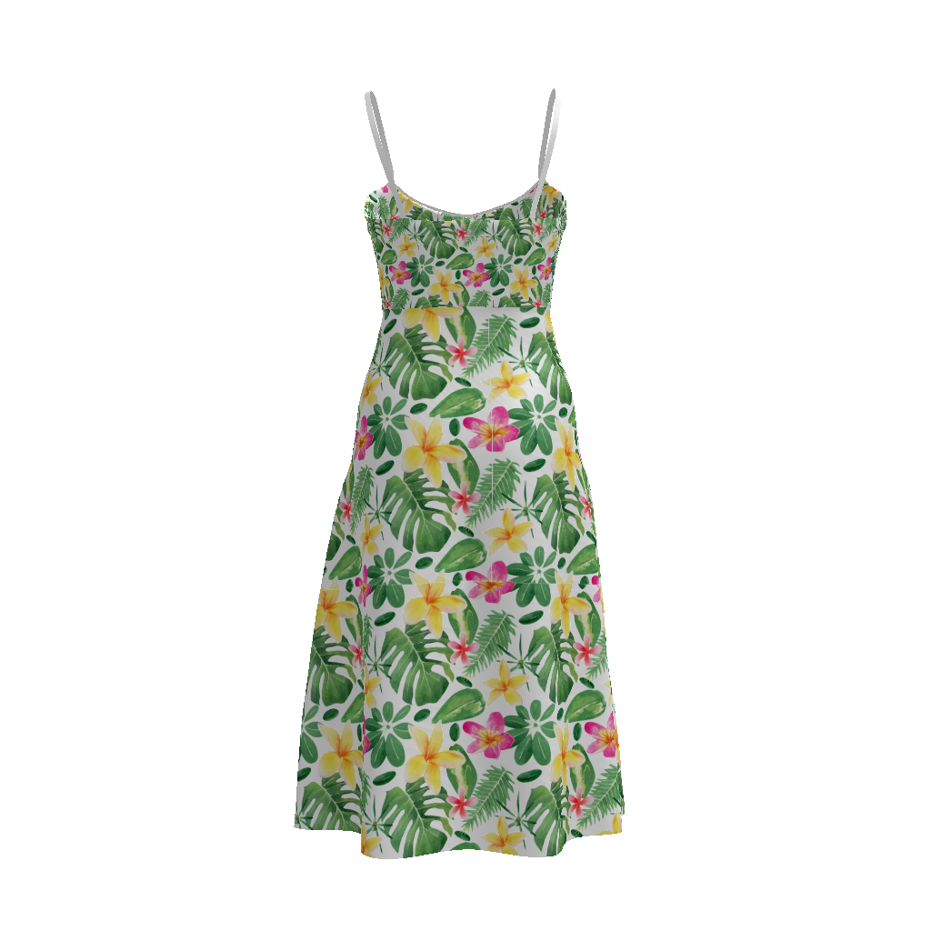 Floral Print Women's Split Midi Cami Dress