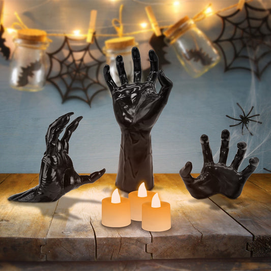 Gothic Candle Hands β Halloween Wall Decor (Set of 3)
