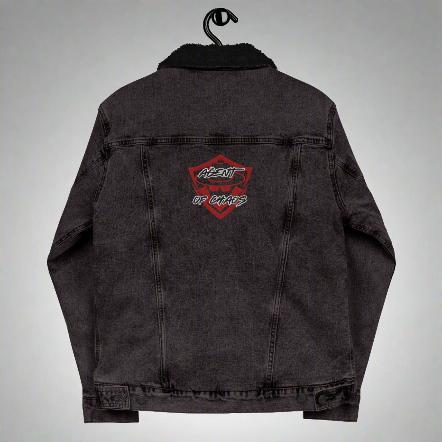 Agent of Chaos Black denim sherpa jacket