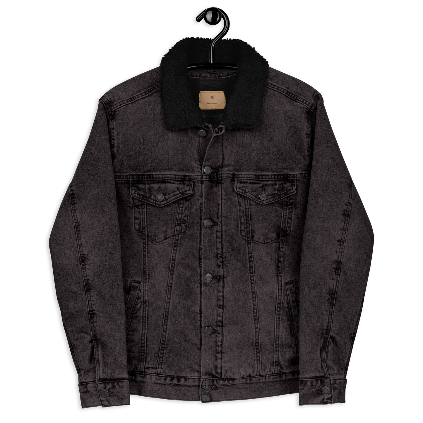 Agent of Chaos Black denim sherpa jacket