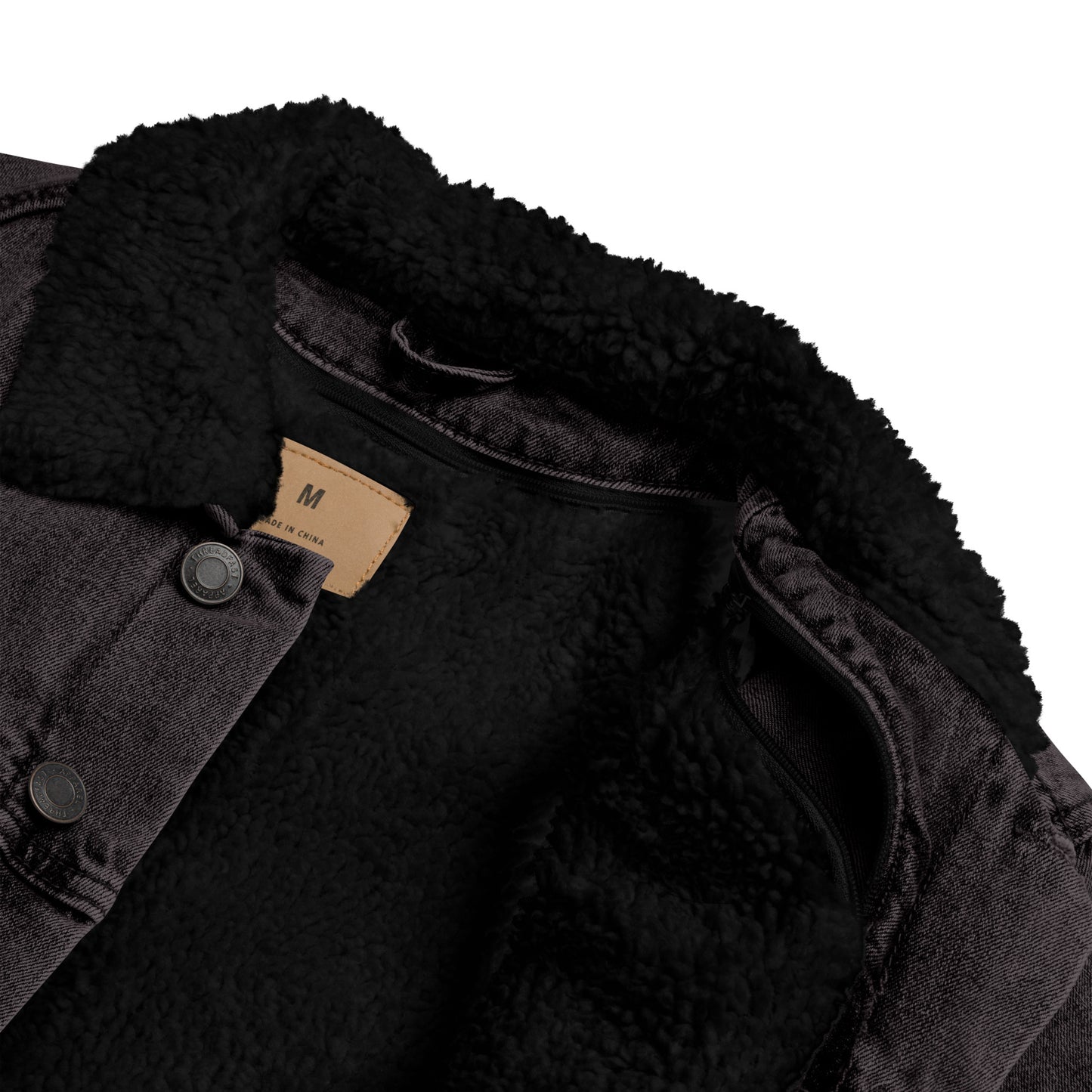 Agent of Chaos Black denim sherpa jacket