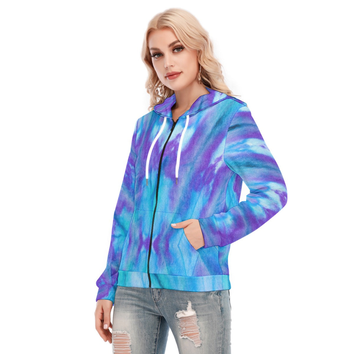Tie-dye Hoodie with Zipper