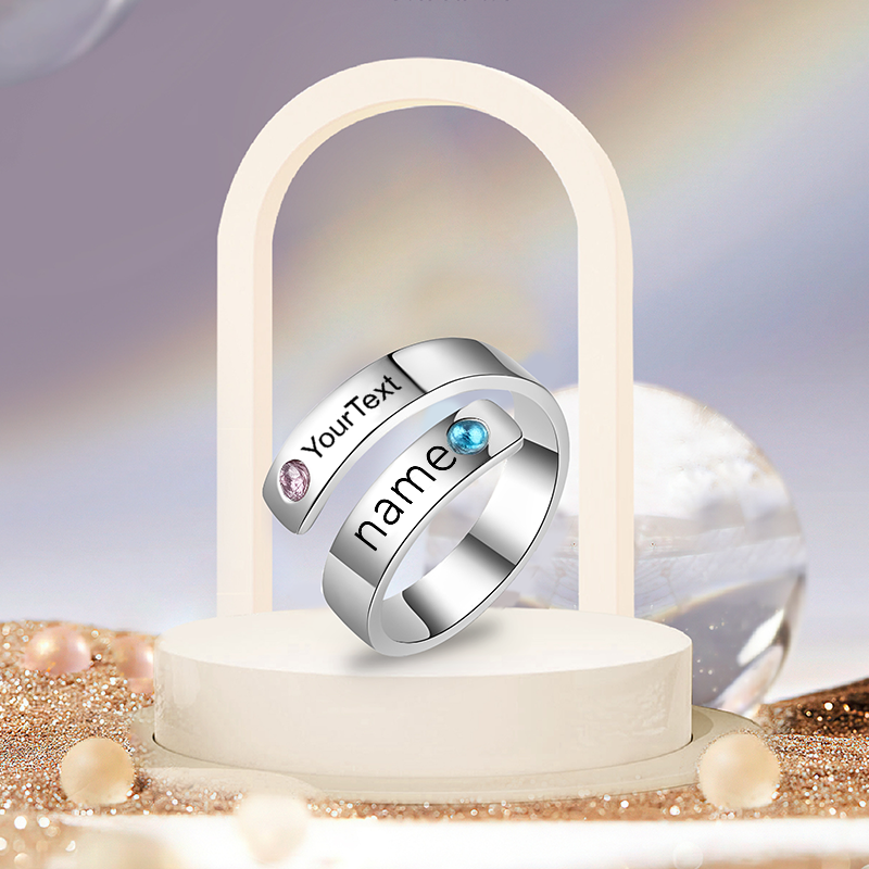 Custom Engraved Rhinestone Ring