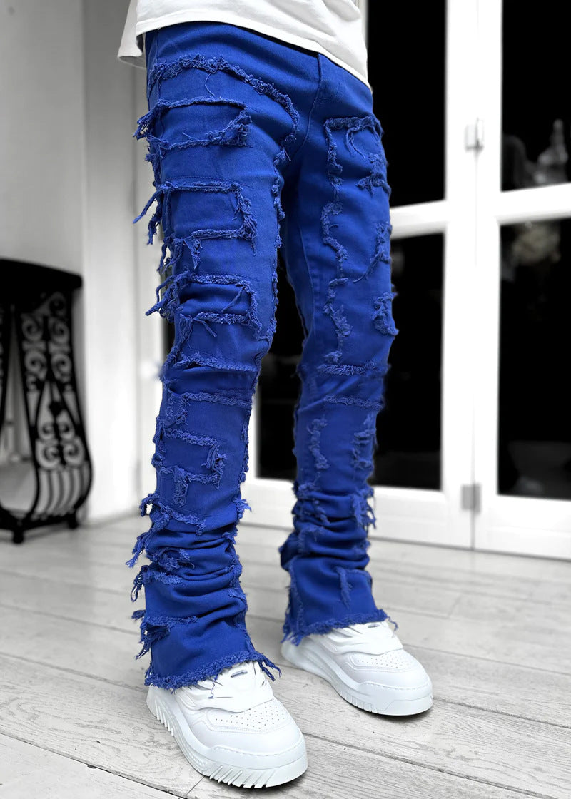 Urban Fracture men’s pants with stacked leg style and trendy fit