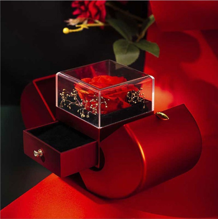 Red Apple Rose Necklace Gift Box – Forever Love Edition