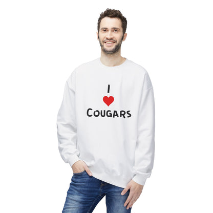 I ❤️ Cougars Crewneck Sweatshirt - Fun & Cozy Gift for Him