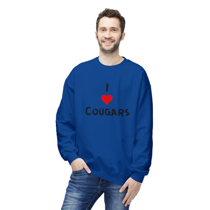 I ❤️ Cougars Crewneck Sweatshirt - Fun & Cozy Gift for Him