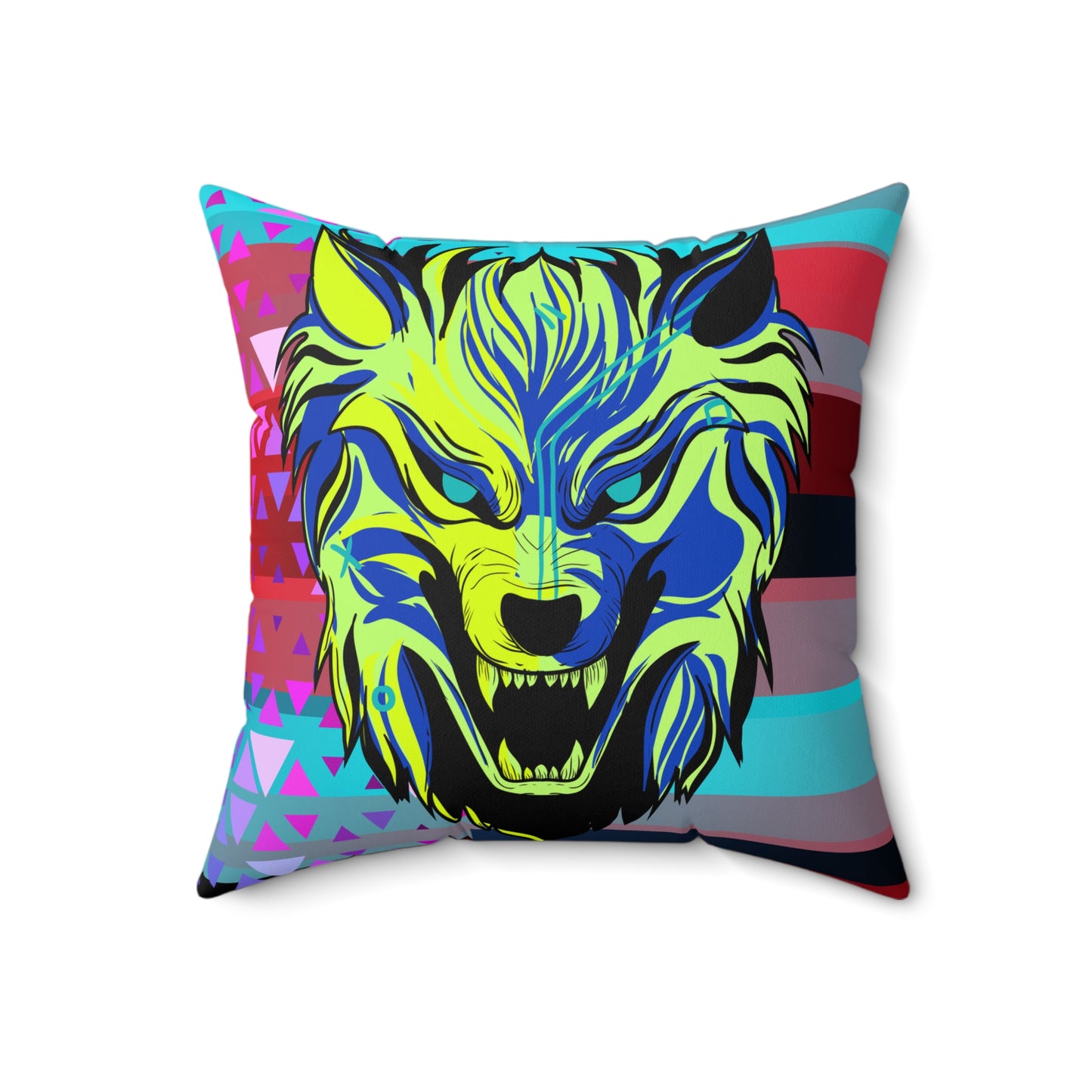 Cyberpunk Wolf Art Pillow