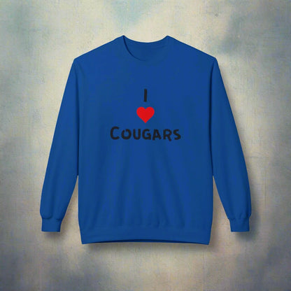 I ❤️ Cougars Crewneck Sweatshirt - Fun & Cozy Gift for Him