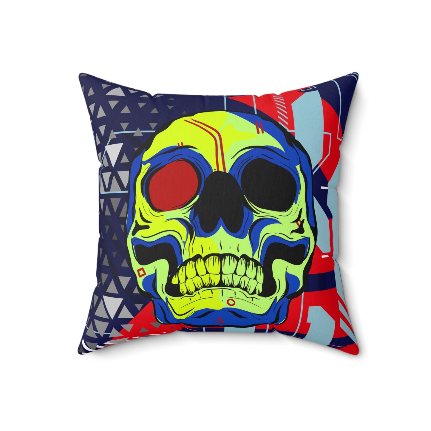 Cyberpunk Skull Art Pillow