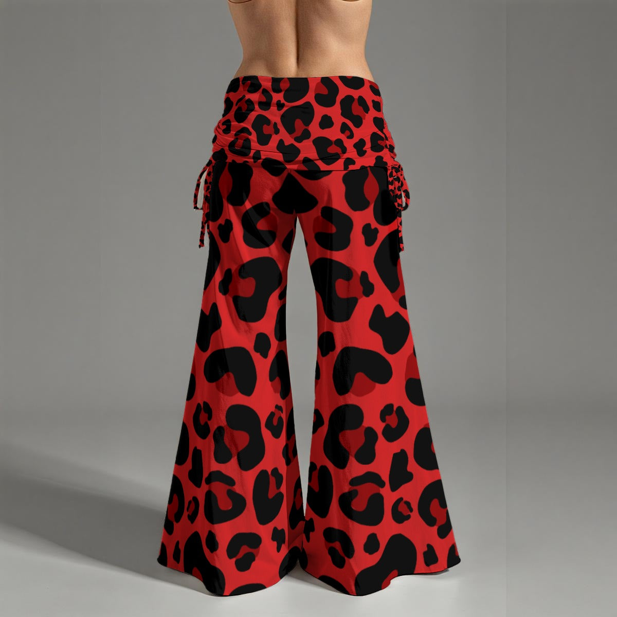 Wild Red Wide‑Leg Drawstring Pants