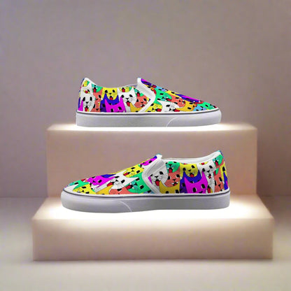 Kid's Colorful Cats Slip on Sneakers