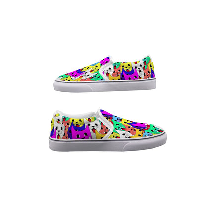 Kid's Colorful Cats Slip on Sneakers