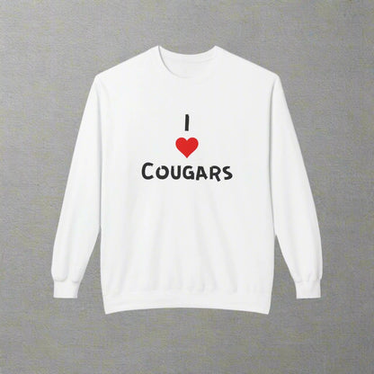 I ❤️ Cougars Crewneck Sweatshirt - Fun & Cozy Gift for Him