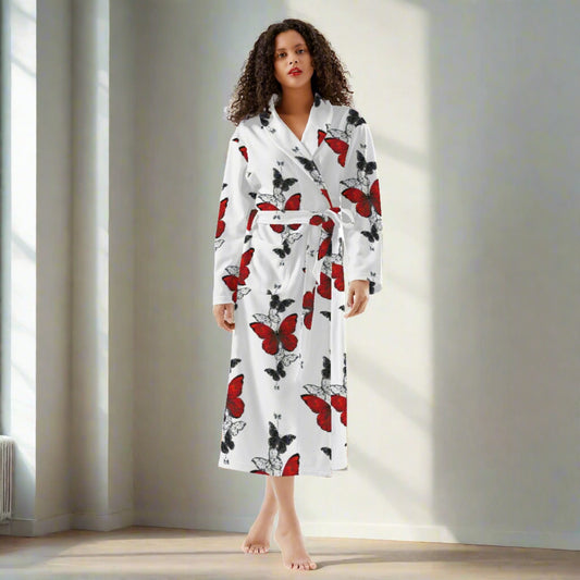 Womens Beautiful Butterfly Bathrobe