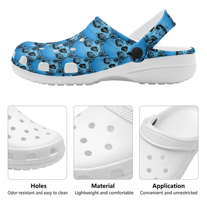 Blue Skulls Classic Clogs