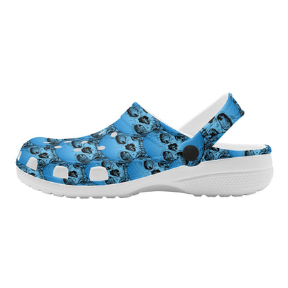 Blue Skulls Classic Clogs