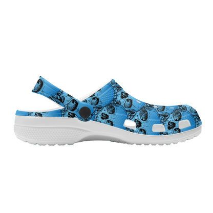 Blue Skulls Classic Clogs