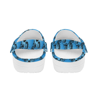 Blue Skulls Classic Clogs