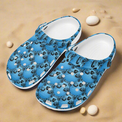 Blue Skulls Classic Clogs