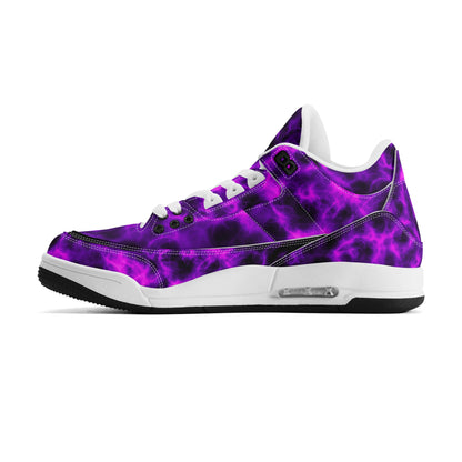 Mens High Top Retro Leather Basketball Sneakers - Purple Mist