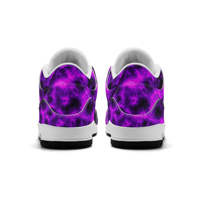 Mens High Top Retro Leather Basketball Sneakers - Purple Mist