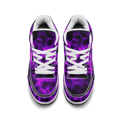 Mens High Top Retro Leather Basketball Sneakers - Purple Mist