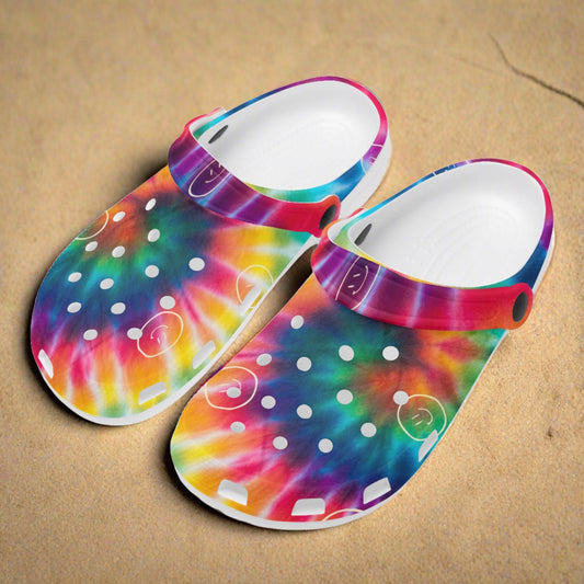 Tie Dye & Smiles Classic Clogs