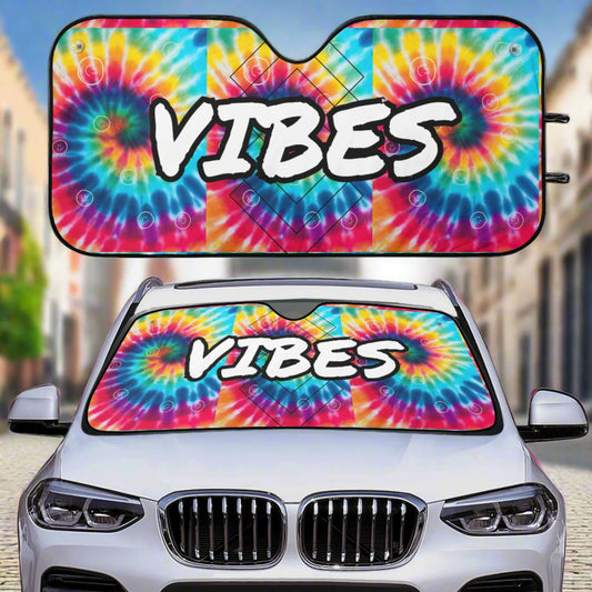 Tie-Dye & Vibes Car Sunshade