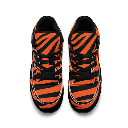 Mens High Top Retro Bengal Stripe Leather Sneakers