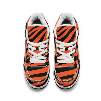 Mens High Top Retro Bengal Stripe Leather Sneakers